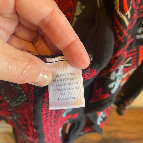 Johnny Was Biya Embroidered Cardigan Tie Back - Picture 8 of 9